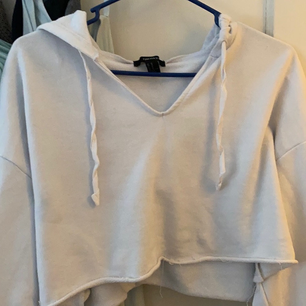 White cropped sweater